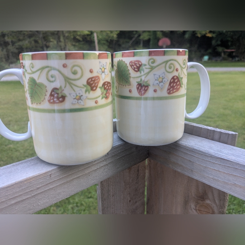 Set of 2 Strawberry Coffee Cup Mug Strawberries Coffee Cup Mug